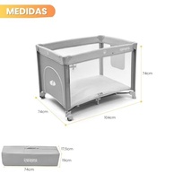 Berço Portátil SleepGuard Dobrável para Bebês - Estrutura Segura e Confortável Ragaluma (Cinza) - imagem 4