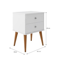 Mesa de Cabeceira com 2 Gavetas Berlim – Design Moderno em Branco para Quarto Sofisticado - imagem 2
