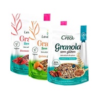 Kit 3 Granolas Zero Açúcar Sem Glúten Leve Croc: Biomassa e Goji Berry, Quinoa e Amêndoa, Aveia - imagem 2