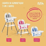 Cadeira de Alimentação Berry 3 em 1 Rosa Multikids Baby - Segurança e Conforto em Um Só Produto - imagem 5