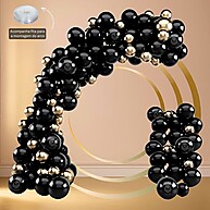 Kit Balões Preto e Dourado: 125 Bexigas! - imagem 2