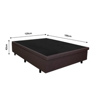 Cama Baú Casal 128x188cm Courino Marrom – B&G - imagem 2