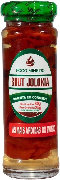 Pimenta Bhut Jolokia Pote Em Conserva 100ml - Fogo Mineiro - imagem 1