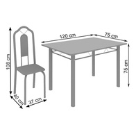 Mesa de Cozinha 120cm com 4 Cadeiras Bianca - imagem 2