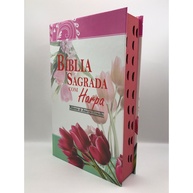 Bíblia Almeida Revista e Corrigida: Harpa e Jesus em Vermelho - imagem 1