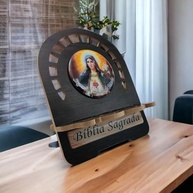 Porta Bíblia Sagrado Coração de Maria em Madeira - Elegância e Espiritualidade para o Lar - imagem 3
