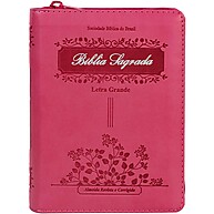 Bíblia Pequena com Letra Grande e Zíper Rosa – Leitura Confortável e Prática - imagem 1