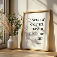 Quadro Decorativo Salmos 23 com Moldura - Frase Bíblica Inspiradora para Quarto, Sala e Escritório - imagem 5