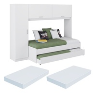 Bicama com Guarda-Roupa Branca: Otimize o Espaço! - imagem 1