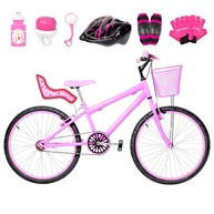 Bicicleta Aro 24 Colorida + Kit Rosa: Aventura e Segurança! - imagem 1