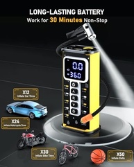 Compressor de Ar Portátil 150 PSI 20000mAh: Bomba de Pneu Inteligente para Carro e Bicicleta - imagem 5