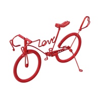 Estatueta de Bicicleta em Metal Vermelho - Decoração Criativa para Mesa, Casa e Escritório - imagem 1