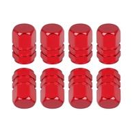 8 Tampas de Válvula de Pneu Alumínio Hexagonal Vermelha - Antiferrugem para Carros, Motos e Bicicletas - imagem 1
