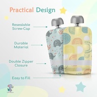 Little Whispers Bolsas Reutilizáveis para Alimentação Infantil - 10 Unidades com Bico Ergonômico - imagem 4