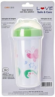 Love Copo Térmico Infantil com Bico Plástico Borboleta - Branco | Seguro, Estiloso e Livre de BPA - imagem 3