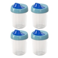 Kit 4 Copos para Bebês com Bico de Transição 350ml - Antivazamento, Tampa Higiênica e Design Reforçado (Azul) - imagem 1