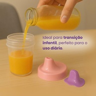 Copo com Bico Bebê 350ml Rosa - Transição Segura e Antivazamento com Tampa Higiênica - imagem 5
