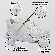 Tênis Infantil Unissex Calce Fácil com Sola Bicolor - imagem 2