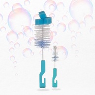 Kit Escova Lava Mamadeira e Copos com Escova para Bicos - Cerdas em Polipropileno, Ponta com Esponja, Cabo Curto, Limpeza Completa e Segura (AZUL) - imagem 1