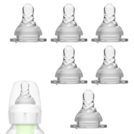 Bicos de Silicone para Mamadeiras Dr. Brown - 6 Peças, Fluxo Lento, Transição Suave - imagem 1
