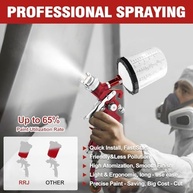 Pistola de Pulverização HVLP Profissional - 4 Bicos, Copo 650ml, Regulador de Ar - Ideal para Pintura Automotiva e Industrial - imagem 4