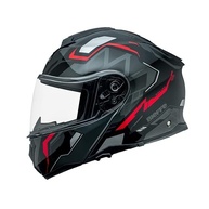 Capacete Escamoteável Bieffe B-Dynamic Attractie Preto e Vermelho c/ Óculos Interno - imagem 4