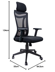 Cadeira de Escritório Presidente Reclinável NR17 com Encosto em Tela Mesh - Big Boss Du375 - imagem 3