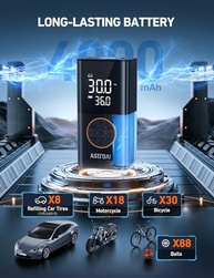 AstroAI L7: Compressor de Ar Portátil 150 PSI para Carro, Moto e Bike | Inflador Automático Digital - imagem 3