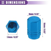 Kit 8 Tampas de Válvula de Pneu Alumínio Hexagonal Azul Celeste - Carros, Motos e Bikes - imagem 5