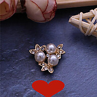 50 Apliques Chaton 3 Pérolas/Folhas/Strass para Artesanato - binbin - imagem 1