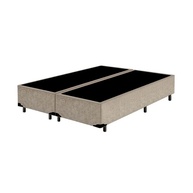 Base Box Queen Bipartida em Suede Bege - Design Moderno e Praticidade - imagem 1