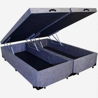 Cama Báu Box Base King Size Bipartido Suede Cinza com Pistão a Gás – Conforto e Estilo para o Seu Quarto - imagem 4