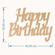 Placa de Aniversário Happy Birthday em MDF - Letreiro Decorativo 45x35 cm - imagem 3