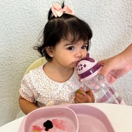 Garrafa com Compartimento para Biscoitos e Canudo - Copo Rosa com Válvula Anti-Vazamento - imagem 3