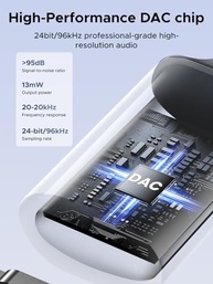 UGREEN Adaptador de Áudio USB 3.5mm: Placa de Som com Microfone TRRS e DAC 24 Bits/96kHz - imagem 4