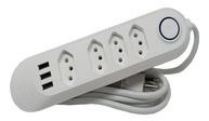 Régua de Energia Premium: 4 Tomadas + 3 USB-A, Carregamento Inteligente, 2m, Bivolt 2500W (Branco) - imagem 5