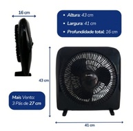 Circulador de Ar Mesa 43cm 3 Velocidades Bivolt - 3 Pás Silenciosas - imagem 3