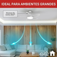 Ventilador de Teto Arno Ultimate 5 Bivolt com LED 1500–1600lm, 6 Velocidades, Timer e Controle Remoto - imagem 4