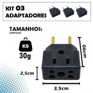 KIT 3 Adaptadores de Tomada Universal Porcelana Preto 10A/20A Bivolt - Segurança e Versatilidade Premium - imagem 3