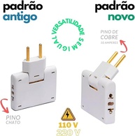 Adaptador Tomada Beijamim Articulado Flexível 3 Saídas 10A Bivolt - Organize seus Cabos! - imagem 4