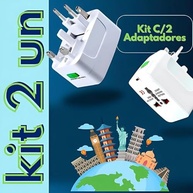 Kit 2 Adaptadores de Tomada Universal Premium para Viagem - Mais de 150 Países Bivolt - imagem 4