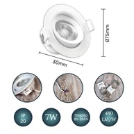 Spot LED 7W Embutir Gesso Preto: Luz Fria/Quente Bivolt - imagem 2