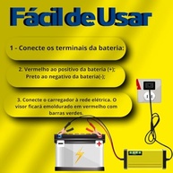 Carregador Inteligente 12V 2A Bivolt Pratiarejo®: Potencialize Carros e Motos com Segurança! - imagem 4