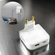 Adaptador Tomada Benjamin Articulado USB-C Bivolt 4 Dispositivos - Viagem e Casa - imagem 1