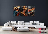 Quadro Decorativo Pintura Abstrata Black - Kit 3 Peças 60x40cm para Sala e Quarto - imagem 3