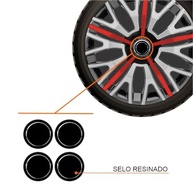 Jogo de Calotas Triton Sport 13" Black Silver Red - Nissan March, Versa, Sentra, Kicks, Livina, Tiida + Selo Resinado - imagem 3