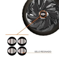Jogo de Calotas Nitro Black Aro 13 para Toyota Etios, Corolla, Yaris e Prius + Selos Resinados - imagem 3