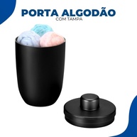 Organizador de Algodão e Cotonetes: Praticidade Black - imagem 2