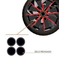 Jogo de Calotas Prime Black Red Aro 14 para Gol, Fox, Saveiro e Mais + Selo Resinado - imagem 3