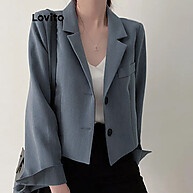 Blazer Casual Lovito com Botão e Bolso - Estilo e Conforto - imagem 1